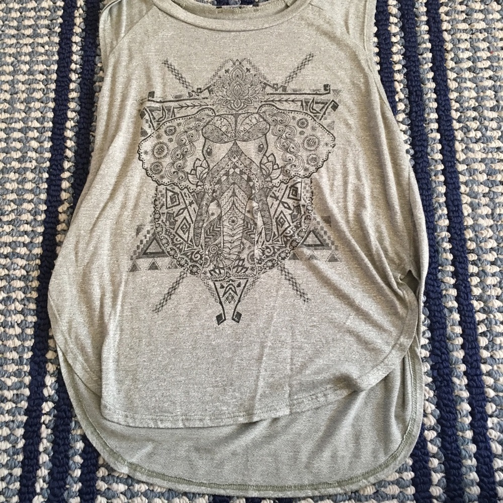 Green boho tank